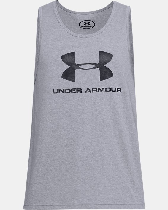 Camiseta sin mangas UA Sportstyle Logo para hombre, Gray, pdpMainDesktop image number 4